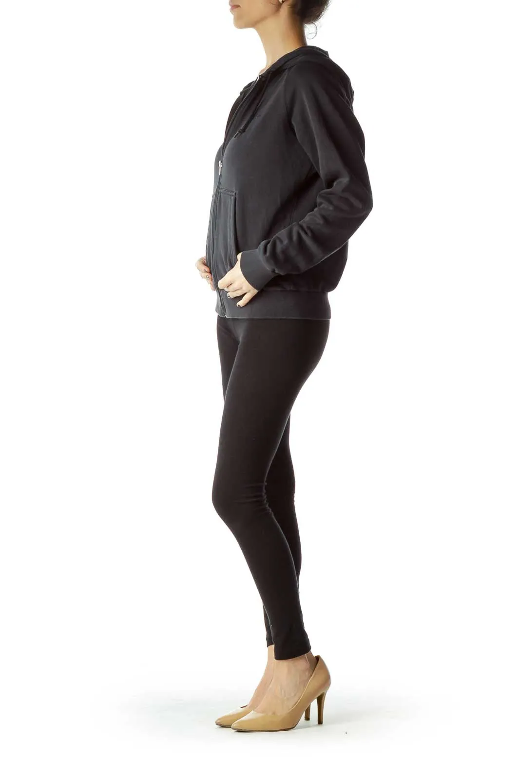 Black Zippered Hoodie