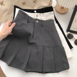 Fashion High-waisted A-line Pleated Skirt