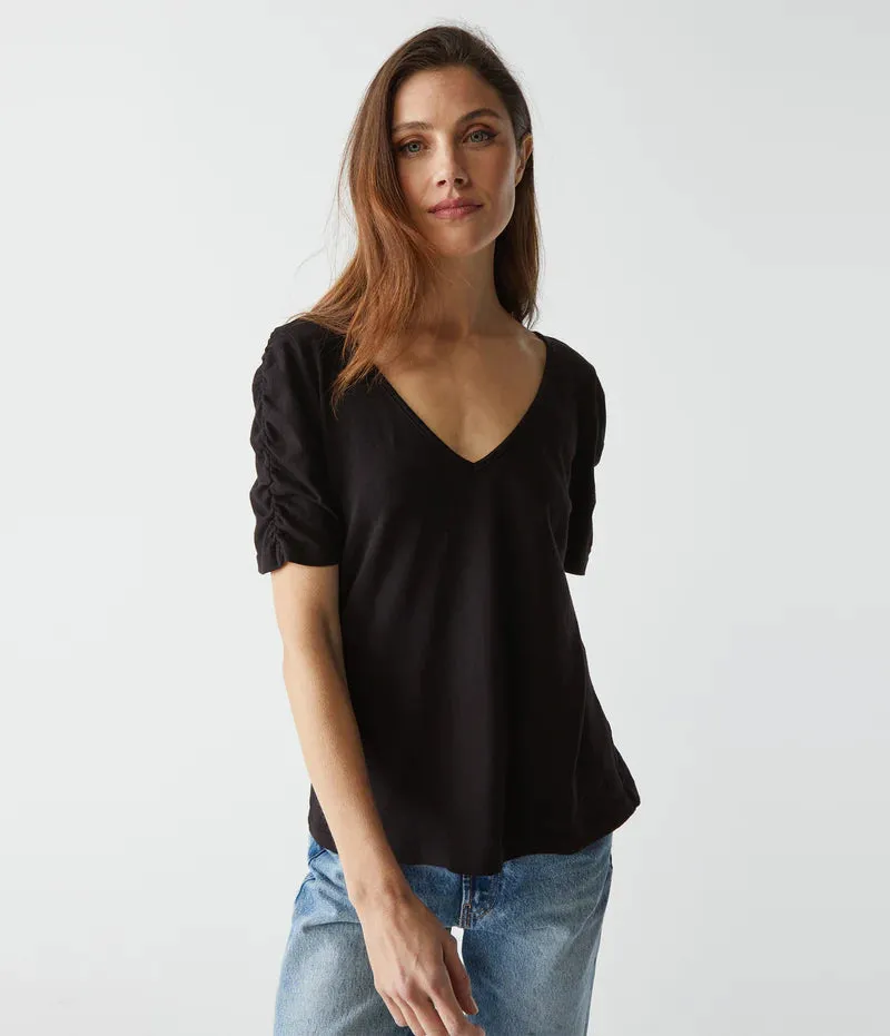 Josie V-Neck Ruched Tee