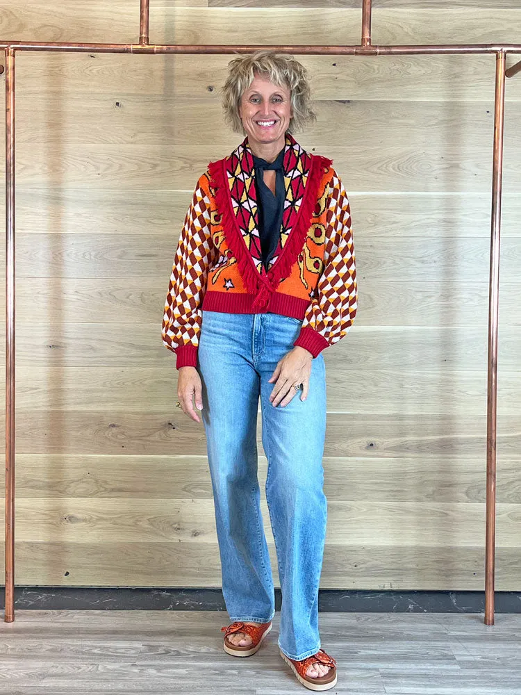 Me369 Etta Short Cardigan Sunset