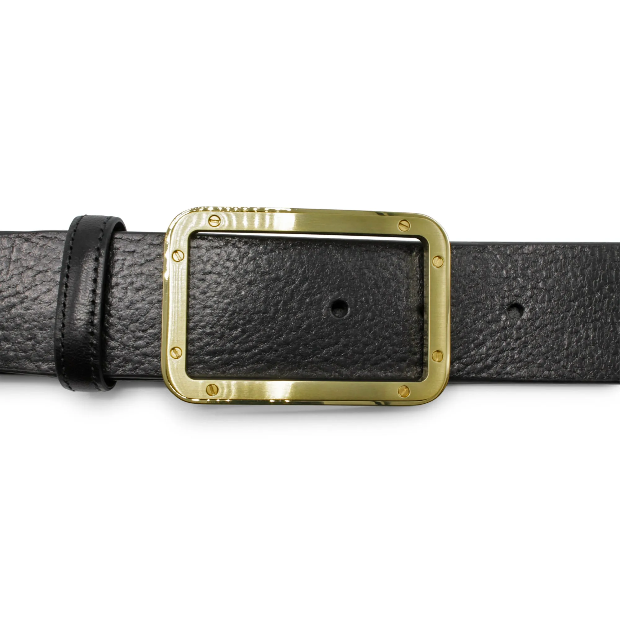Mix Finish Open Face Screw Detail Rectangle Buckle 40mm
