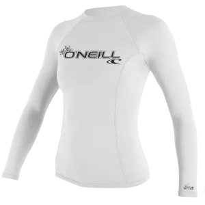 O'Neill Womens Basic Skins L/S Rash Vest - White