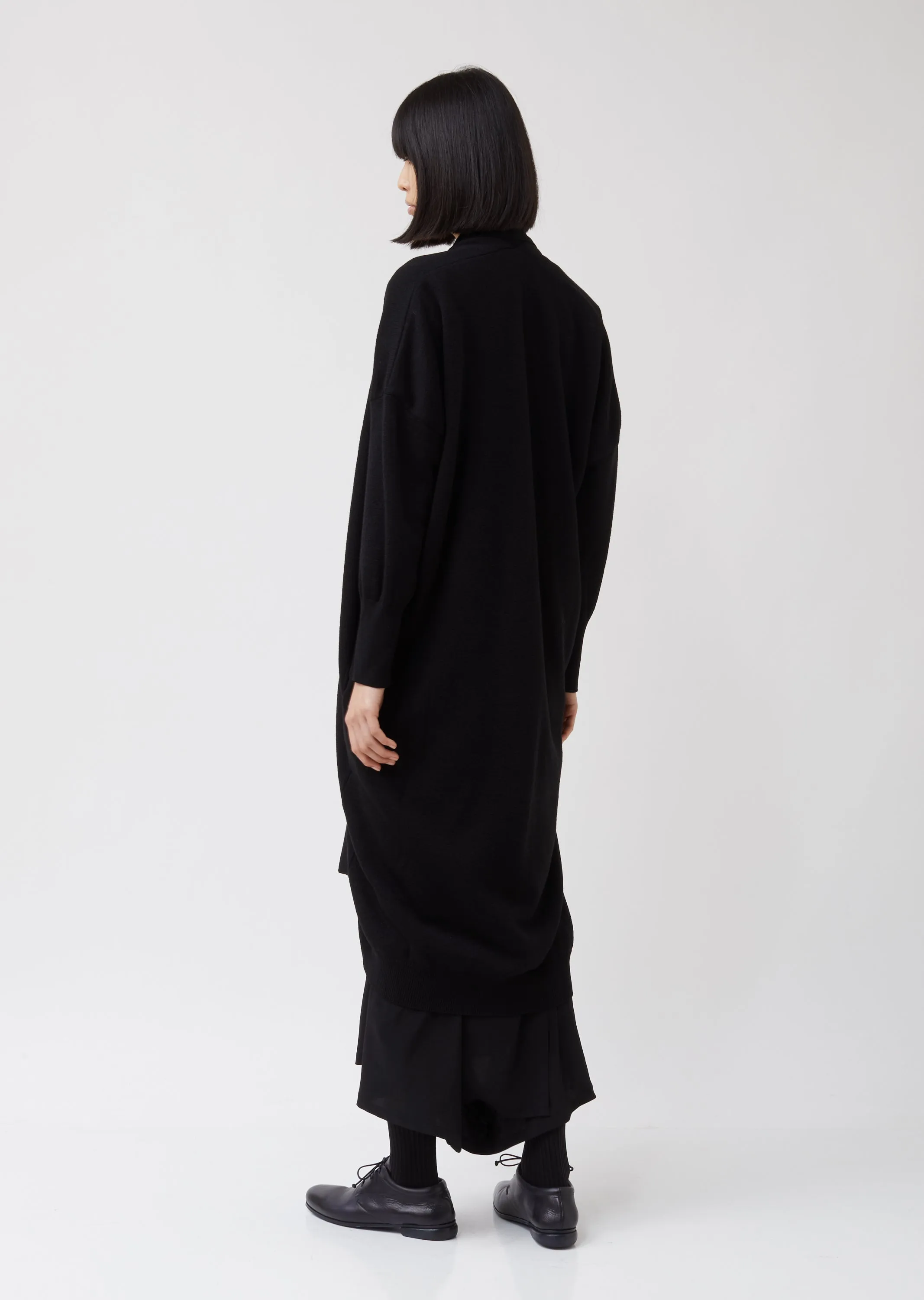 Open Collar Long Cardigan