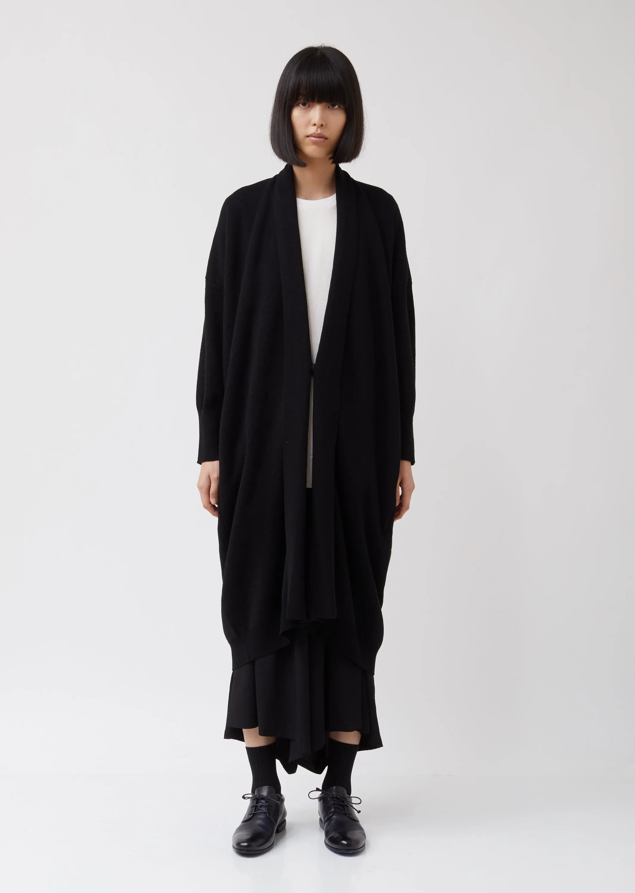 Open Collar Long Cardigan
