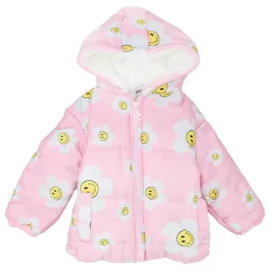 Smiley Flower Long-Sleeved Waterproof Hooded Jacket