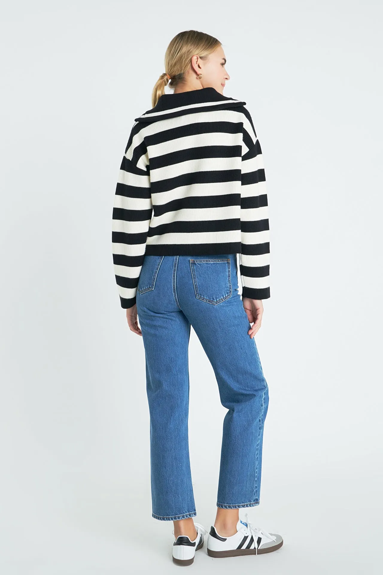 Striped Half-Zip Sweater